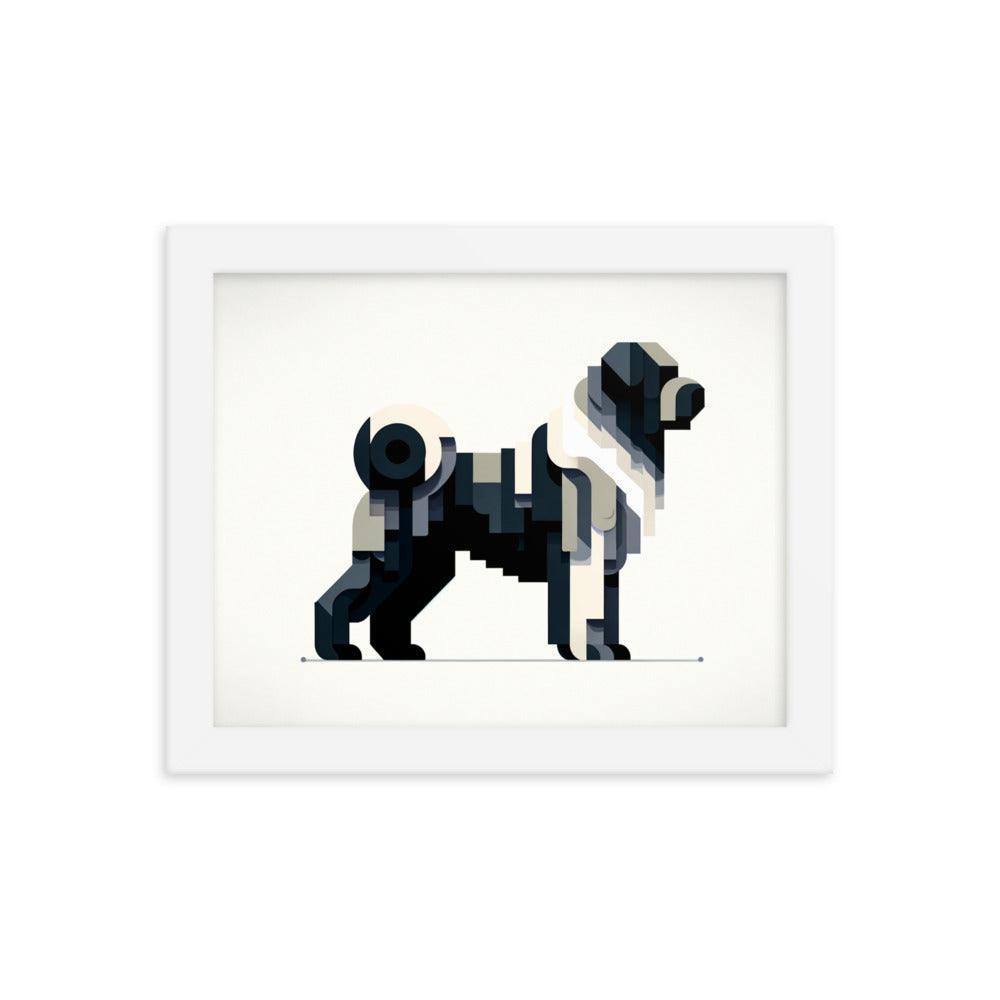 Geometric Bouvier Des Flandres Modern Art Framed Poster - Oh Posters