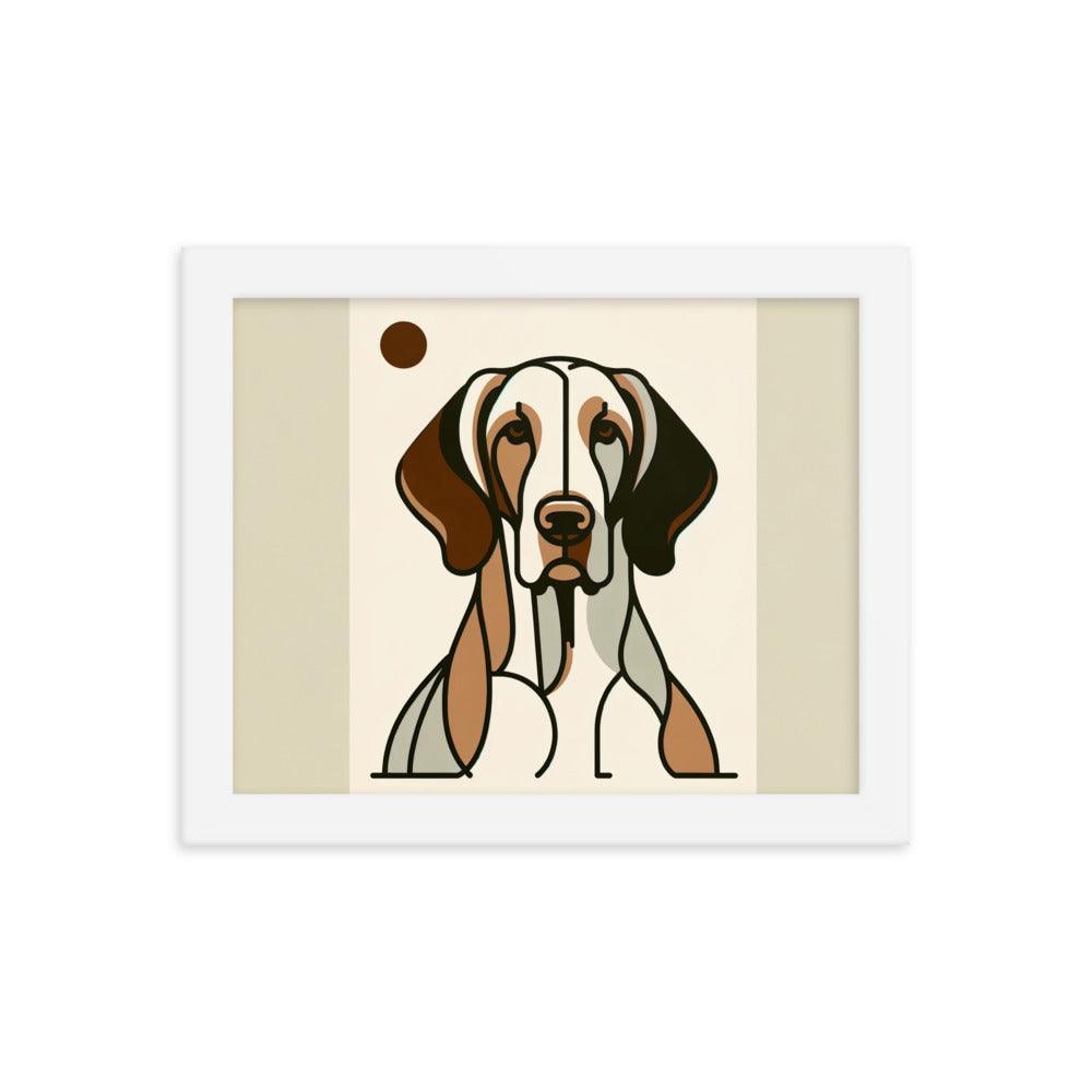 Bracco Italiano Dog Stylized Lines Art Framed Poster - Oh Posters