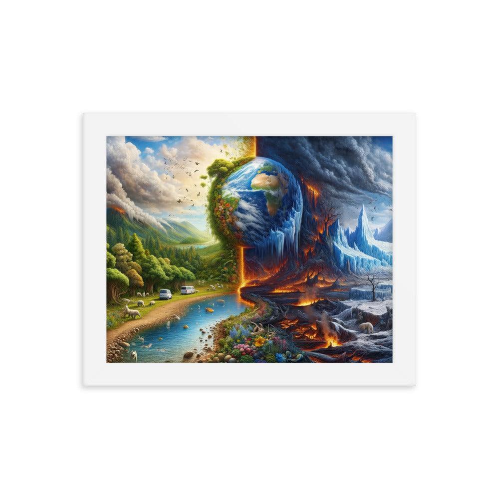 Climate Change Contrast Surreal Art Framed Poster - Oh Posters