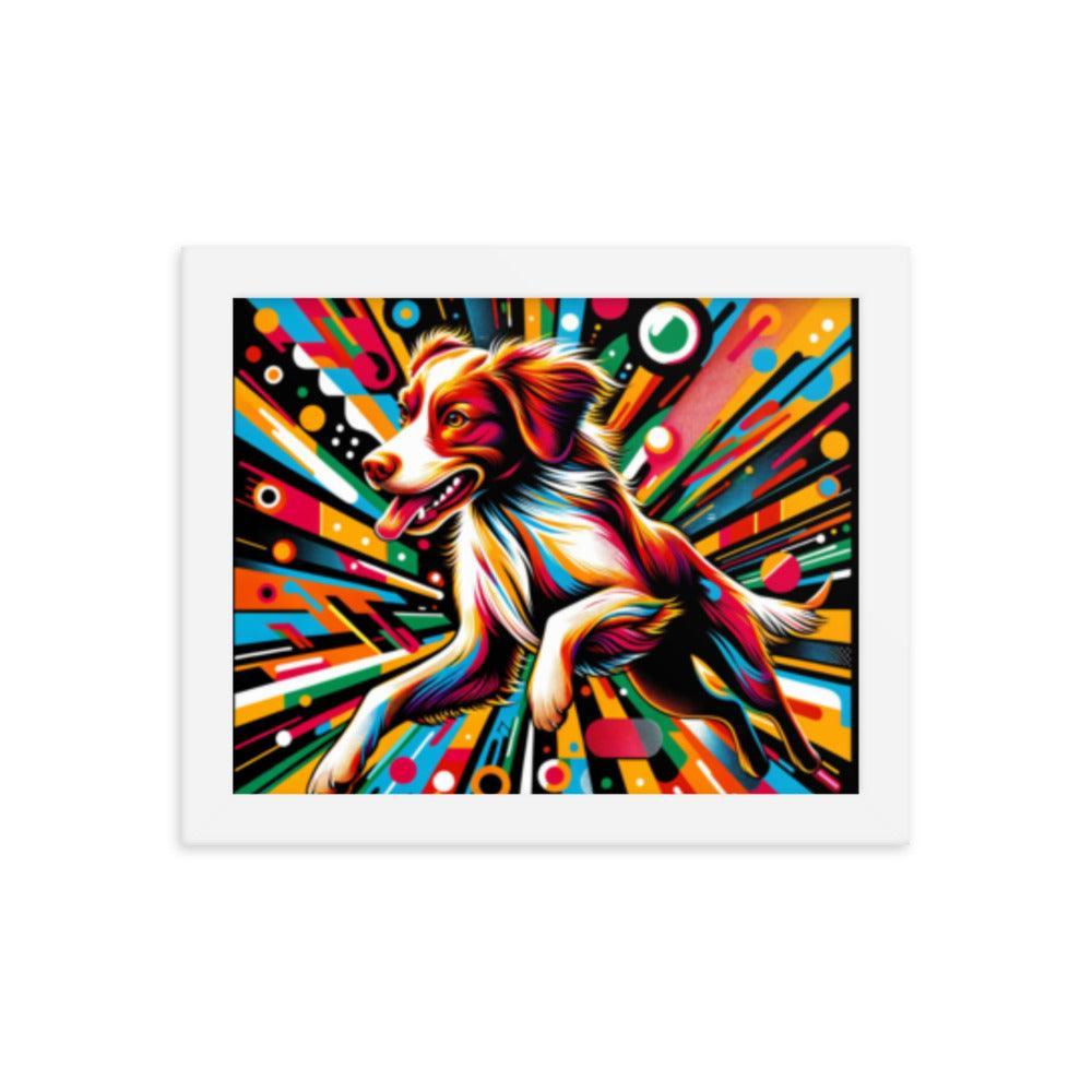 Brittany Spaniel Kaleidoscope Colors Modern Art Framed Poster - Oh Posters