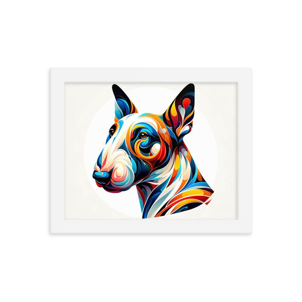 Colorful Bull Terrier Abstract Art Framed Poster - Oh Posters