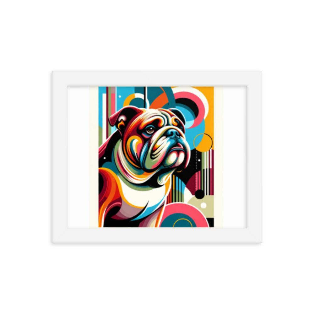 English Bulldog Retro Pop Art Style Framed Poster - Oh Posters