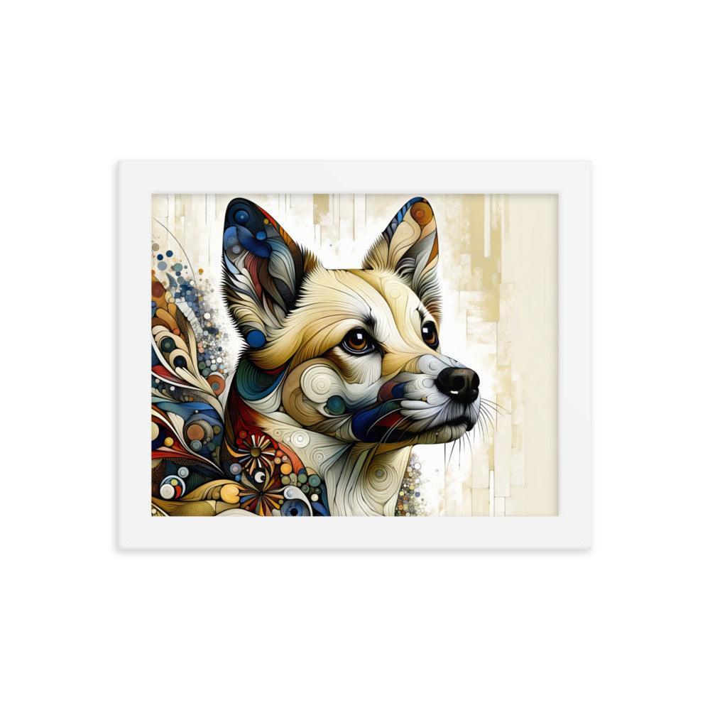 Canaan Dog Abstract Swirl Art Framed Poster - Oh Posters