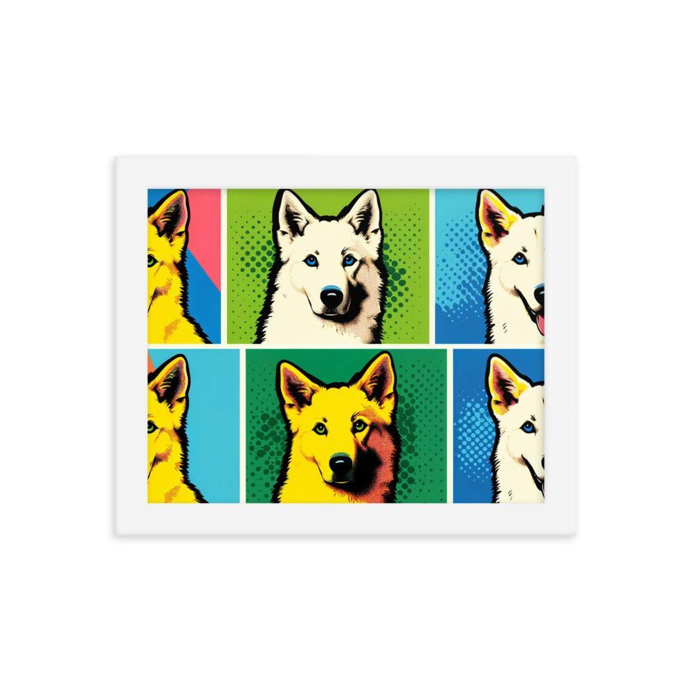 Canaan Dog Pop Art Series with Colorful Panels Framed Poster - Oh Posters