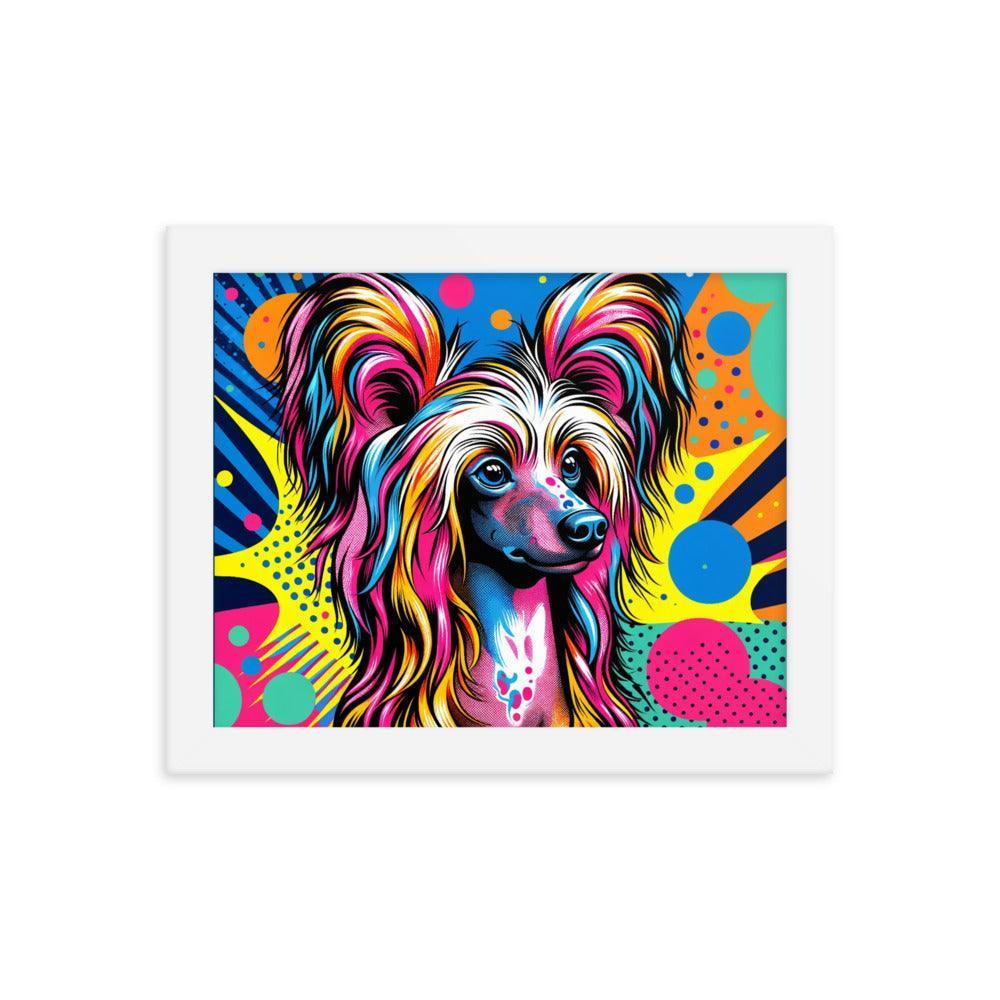 Chinese Crested Dog Pop Art Vibrance Framed Poster - Oh Posters