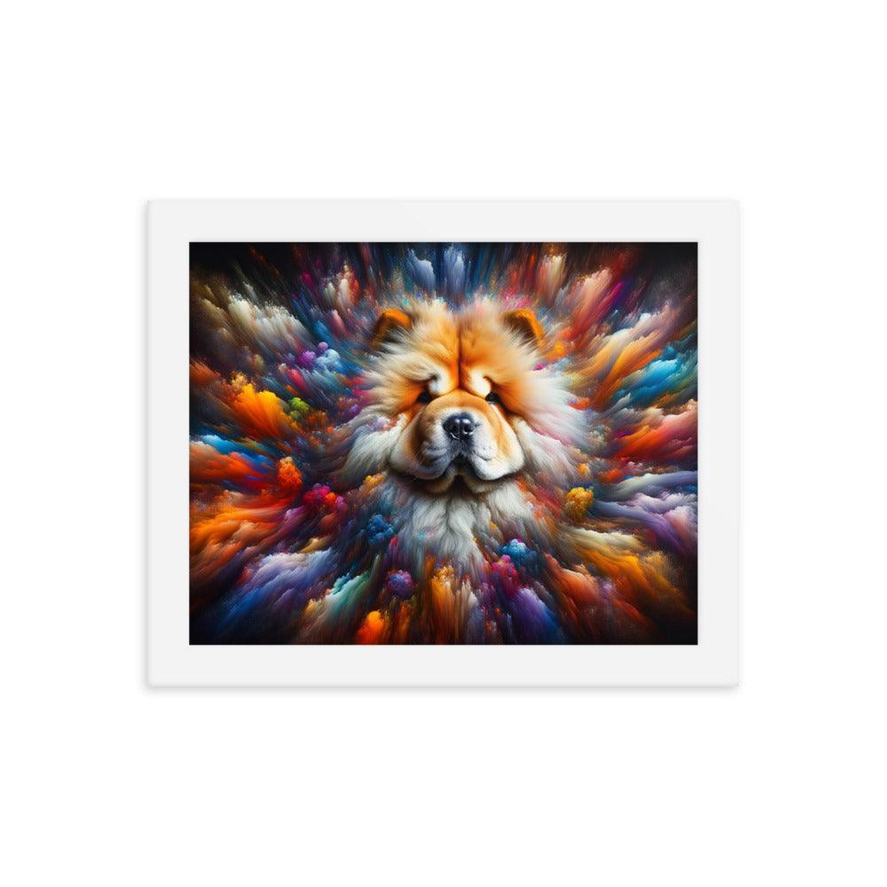 Chow Chow Abstract Burst of Vibrant Colors and Shapes Framed Poster - Oh Posters