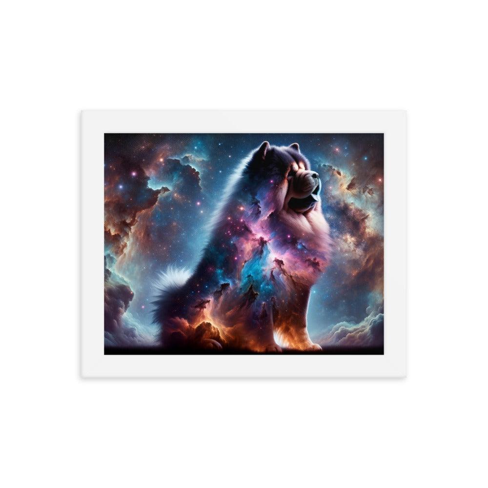 Chow Chow Cosmic Art Ethereal Stars and Nebulae Integration Framed Poster - Oh Posters