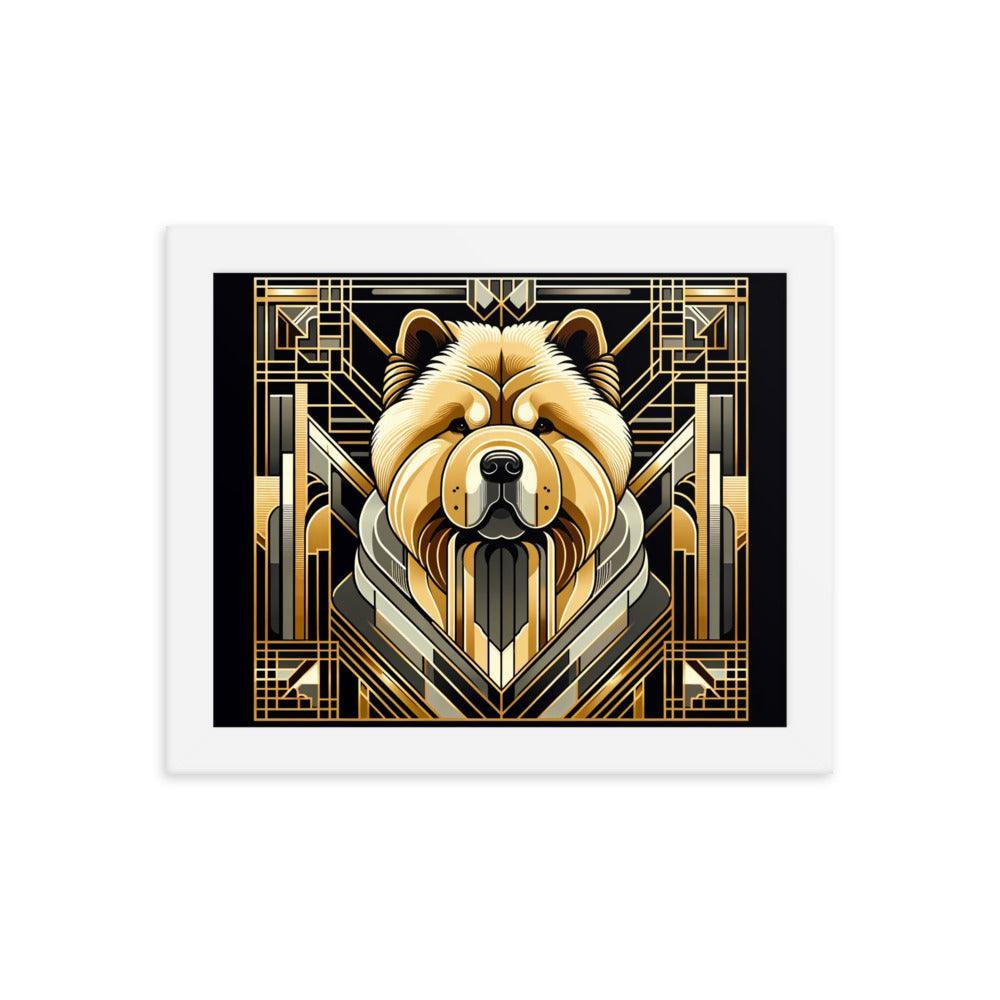 Chow Chow Geometric Shapes and Metallic Palette Framed Poster - Oh Posters