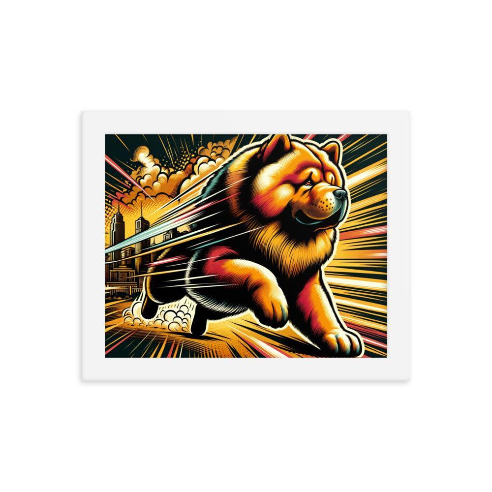 Chow Chow Dynamic Superhero Comic Style Framed Poster - Oh Posters