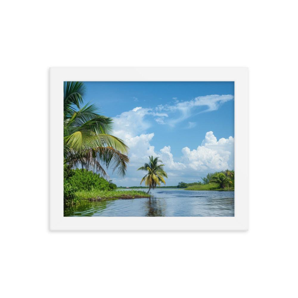 Serene Belize River Mangrove Landscape Framed Poster - Oh Posters