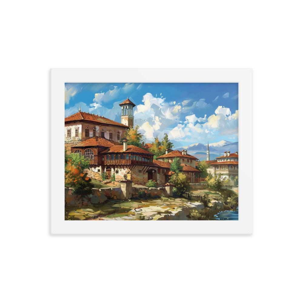 Bulgarian Riverside Manor Oil Painting Framed Poster - Oh Posters