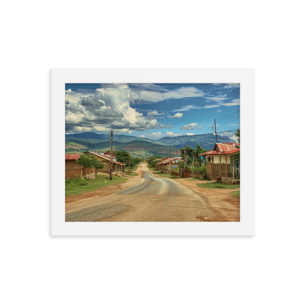 Eswatini Rural Village Scenic Road Framed Poster - Oh Posters