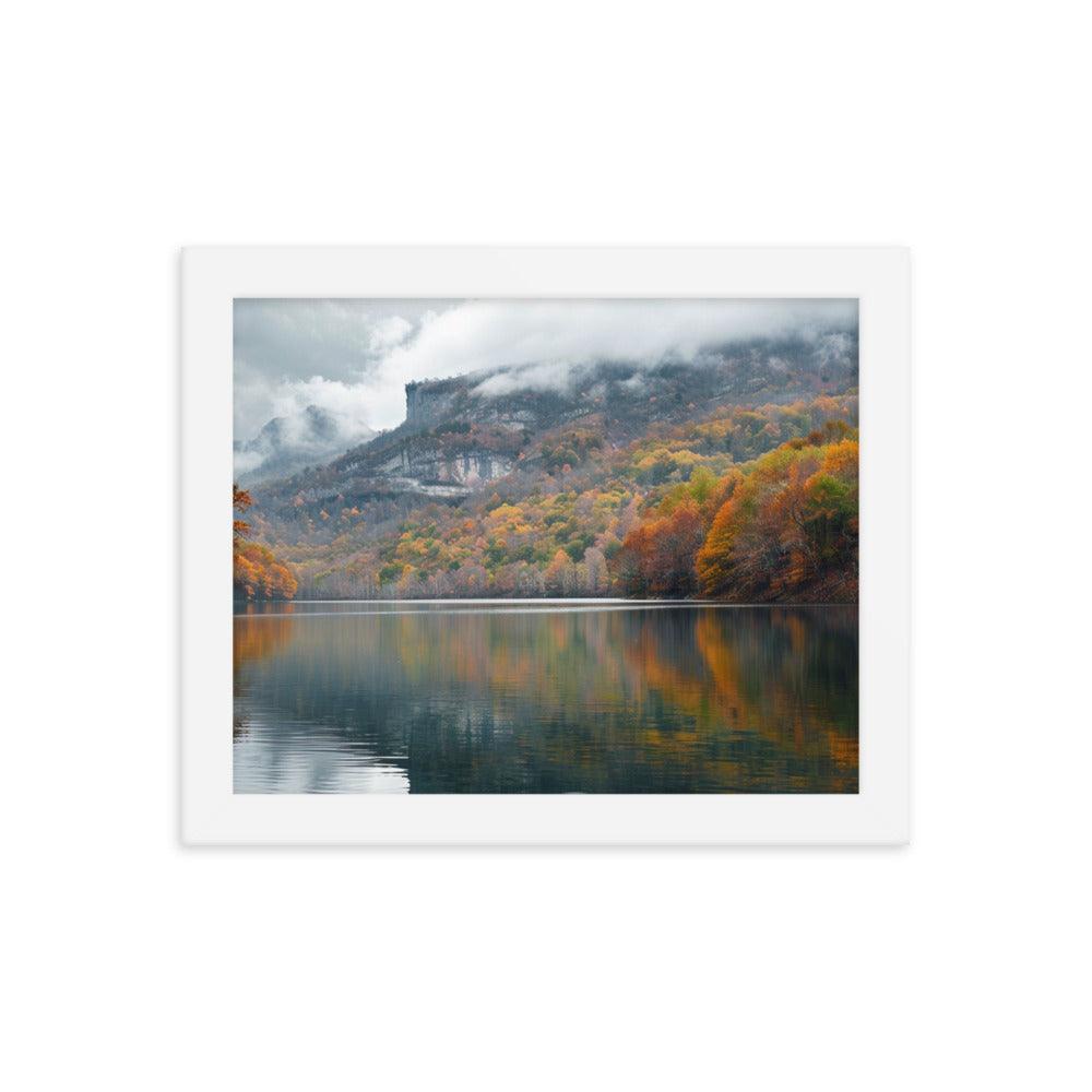 Georgia Autumn Mountain Lake Reflection Framed Poster - Oh Posters