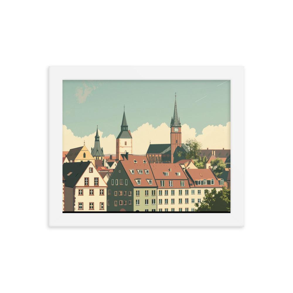 Germany Classic Town Center Digital Art Framed Poster - Oh Posters