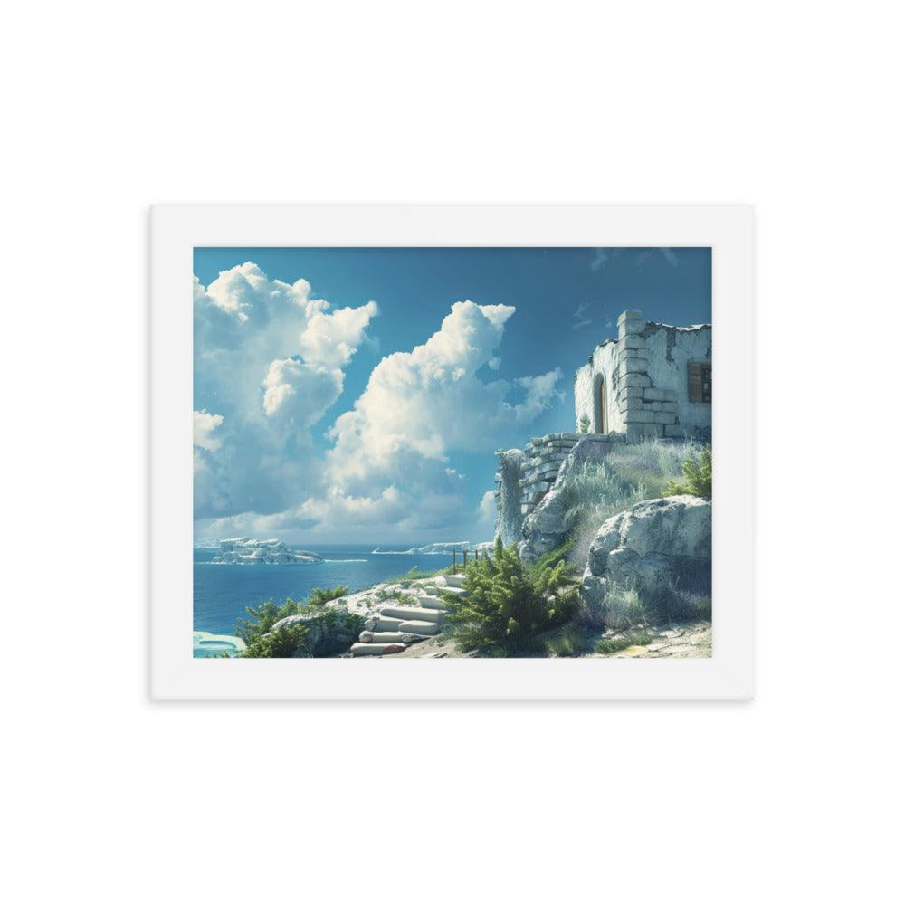 Greece Aegean Sea Ruins Ancient Heritage Framed Poster - Oh Posters