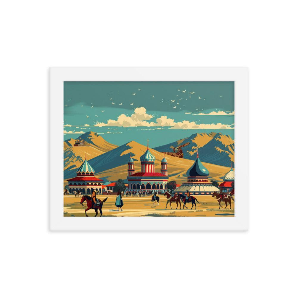 Kazakhstan Traditional Nomadic Settlement Framed Poster - Oh Posters