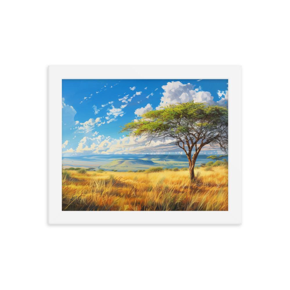 Kenya Golden Plains Scenic Landscape Framed Poster - Oh Posters