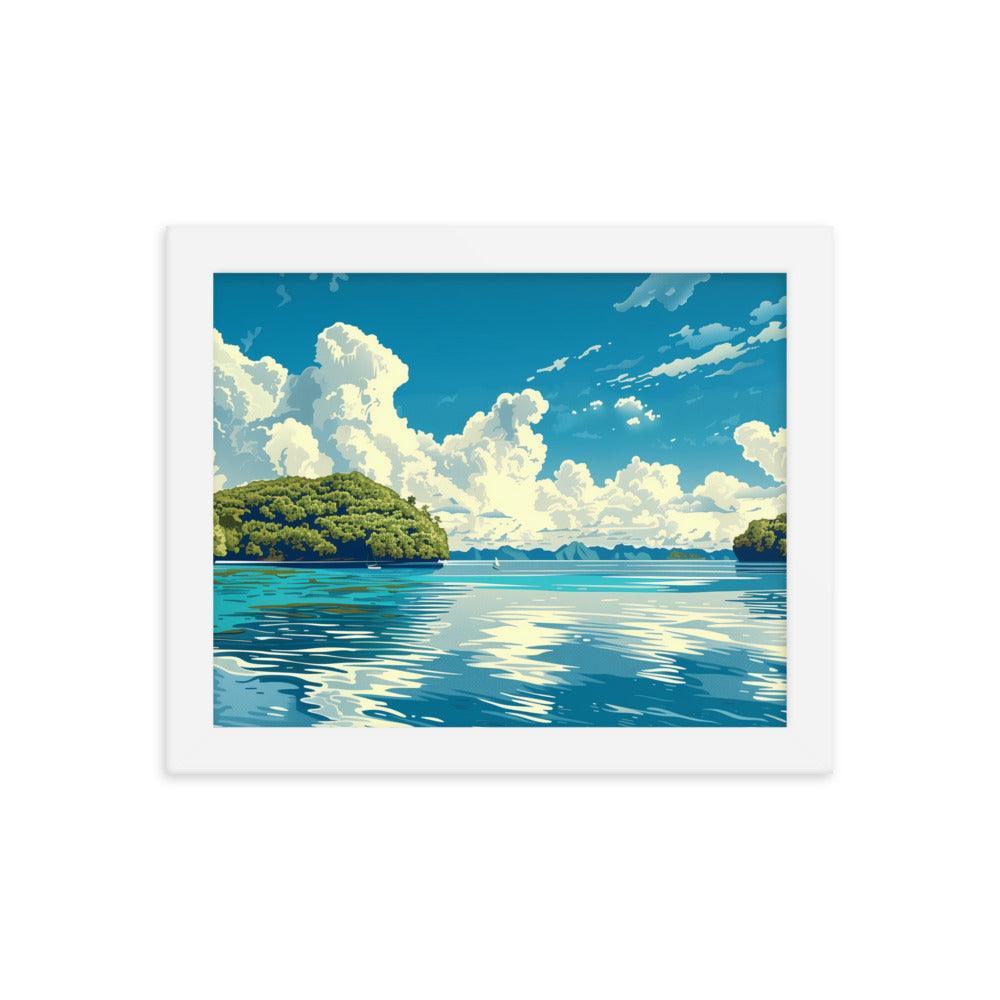 Palau Serene Island Sea View Framed Poster - Oh Posters