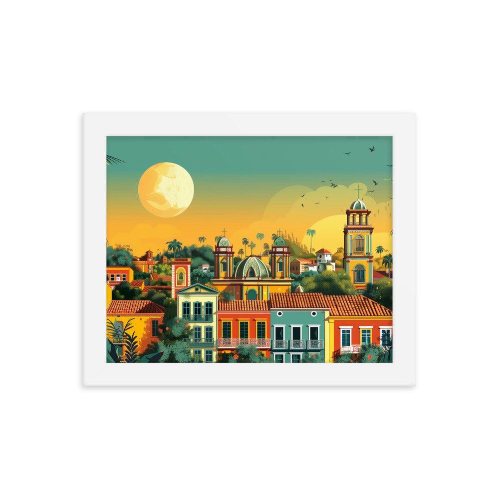 Paraguay Colonial Town Tropical Sunset Framed Poster - Oh Posters