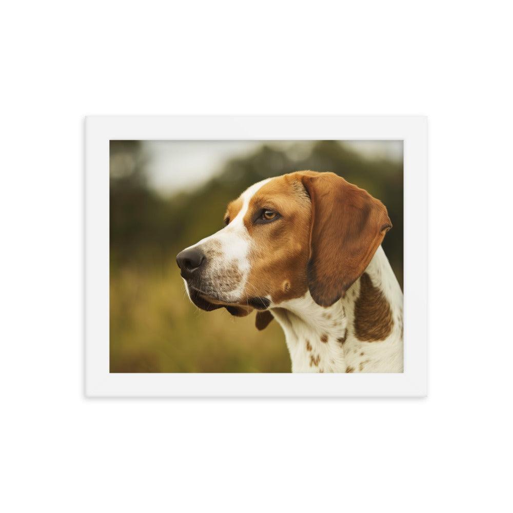 English Foxhound Side Profile in Nature Framed Poster - Oh Posters