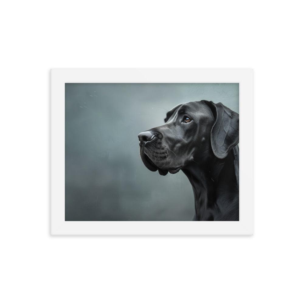 Great Dane Regal Side Profile Painting Framed Poster - Oh Posters