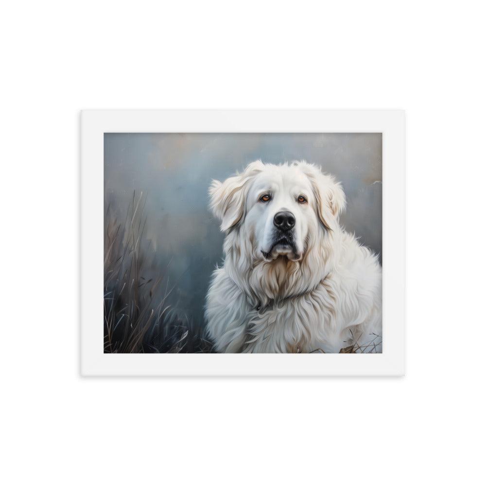 Great Pyrenees Majestic Winter Portrait Framed Poster - Oh Posters