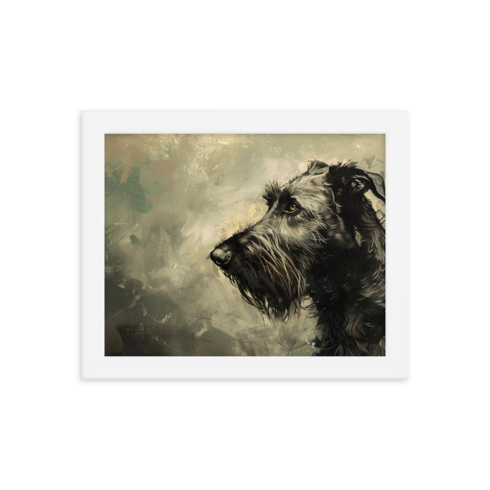 Irish Wolfhound Profile Abstract Art Framed Poster - Oh Posters