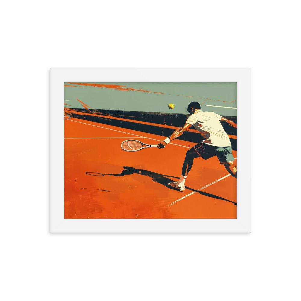 Tennis Player Action Shot Abstract Sports Art Framed Poster - Oh Posters