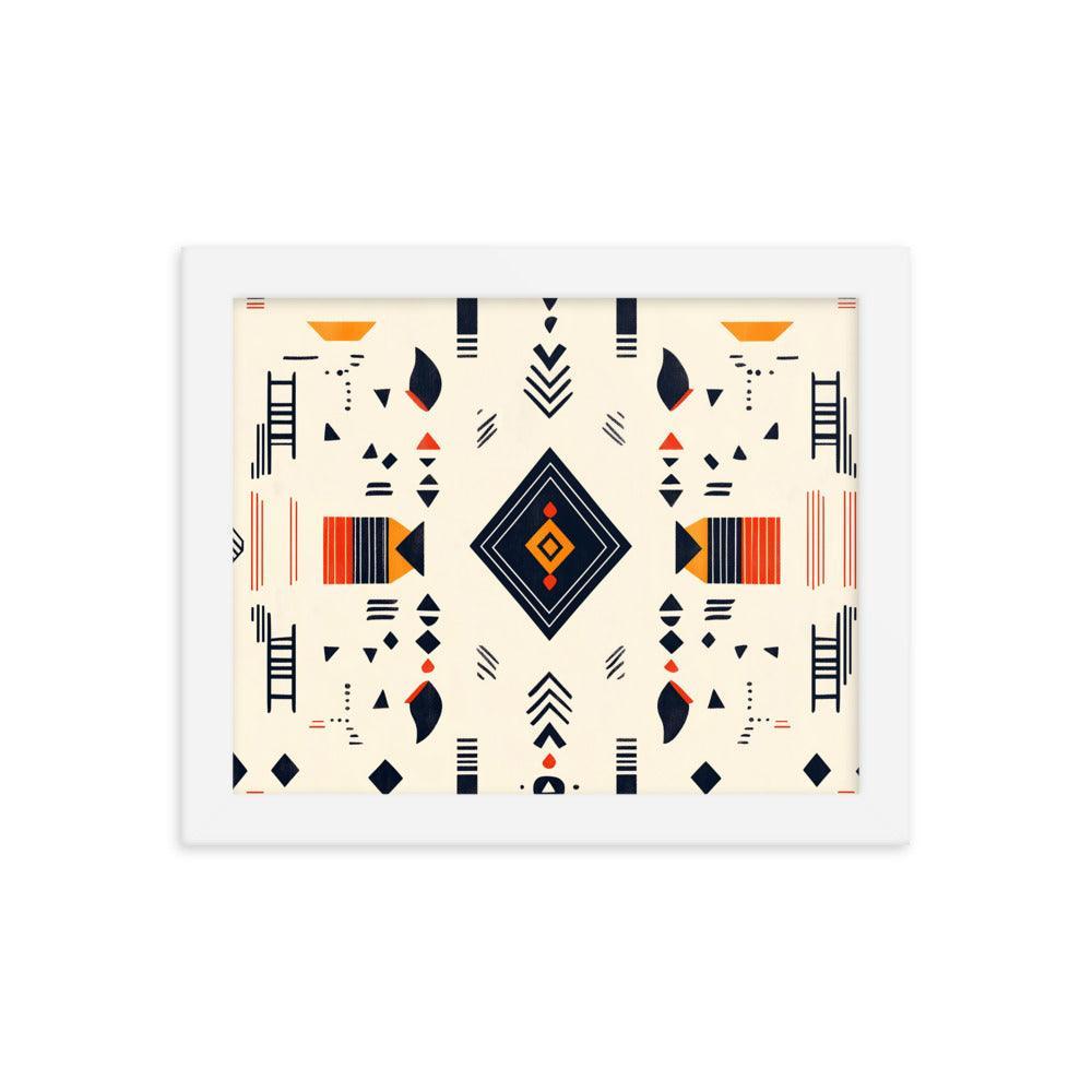 Boho Geometric Pattern with Tribal Vibes Framed Poster - Oh Posters