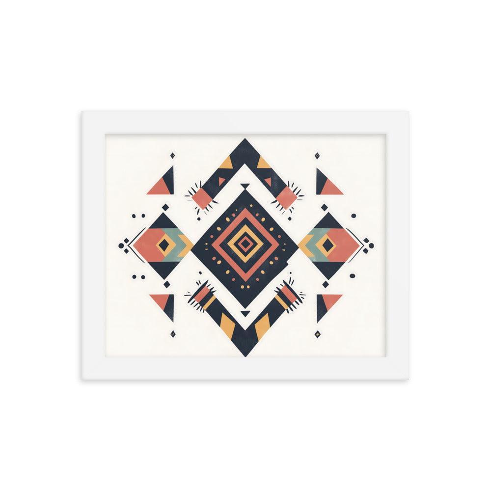 Boho Geometric Tribal Patterns Ideal for Festival Lovers Framed Poster - Oh Posters