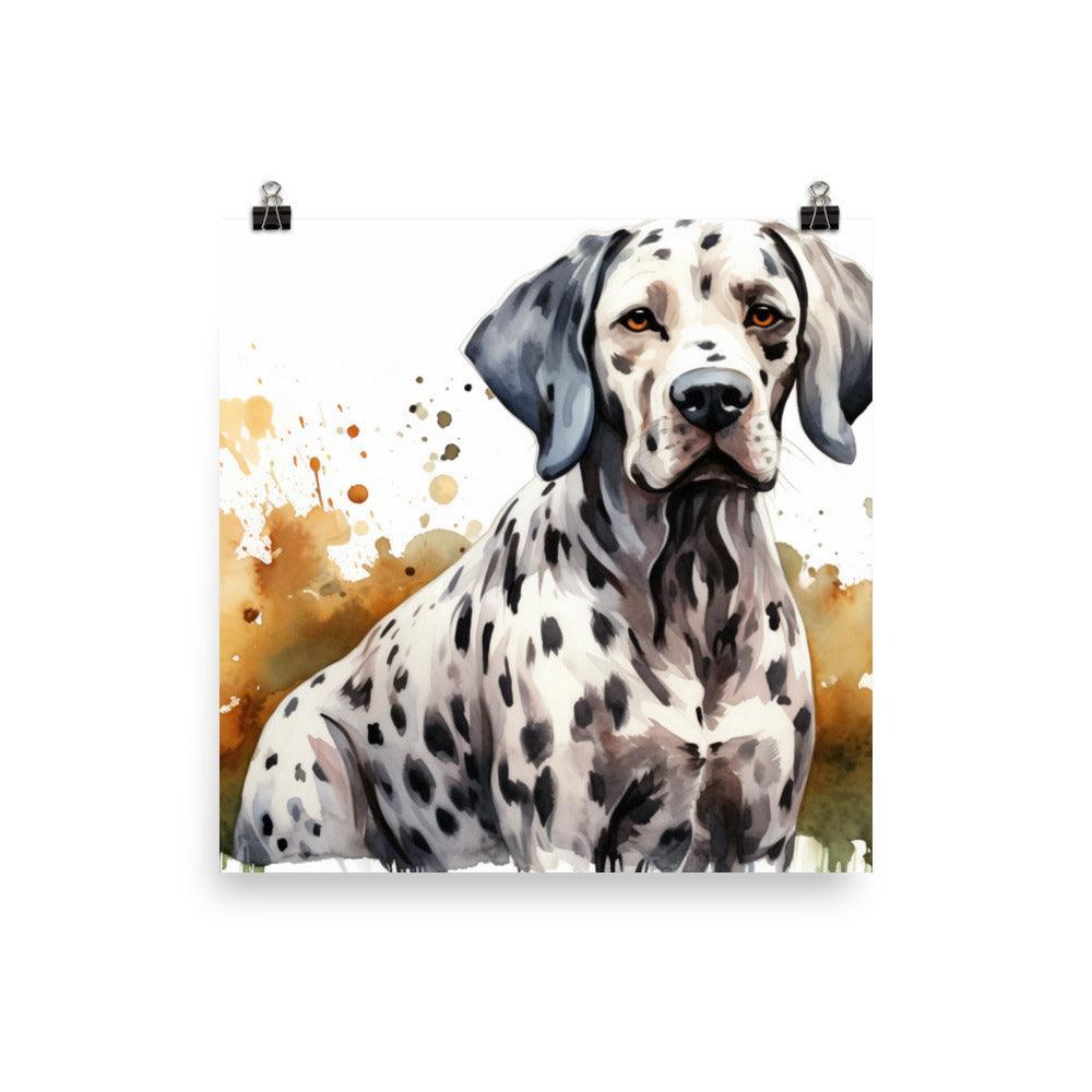 Dalmatian Splatter Paint Effect Dog Illustration Poster - Oh Posters