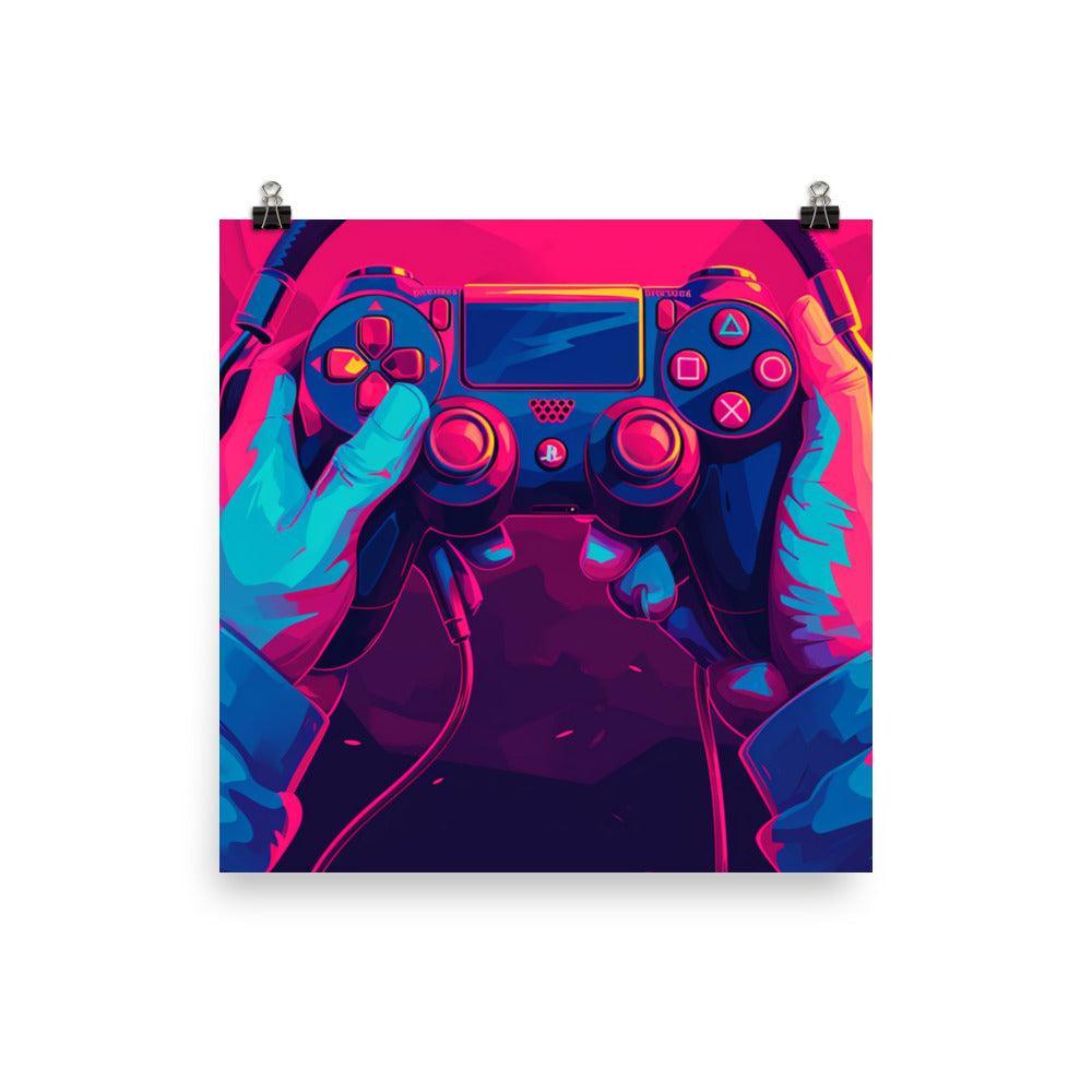 Handheld Console Intense Gaming Digital Art Poster - Oh Posters