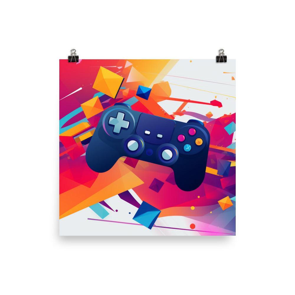 Vibrant Gaming Controller Abstract Explosion Poster - Oh Posters