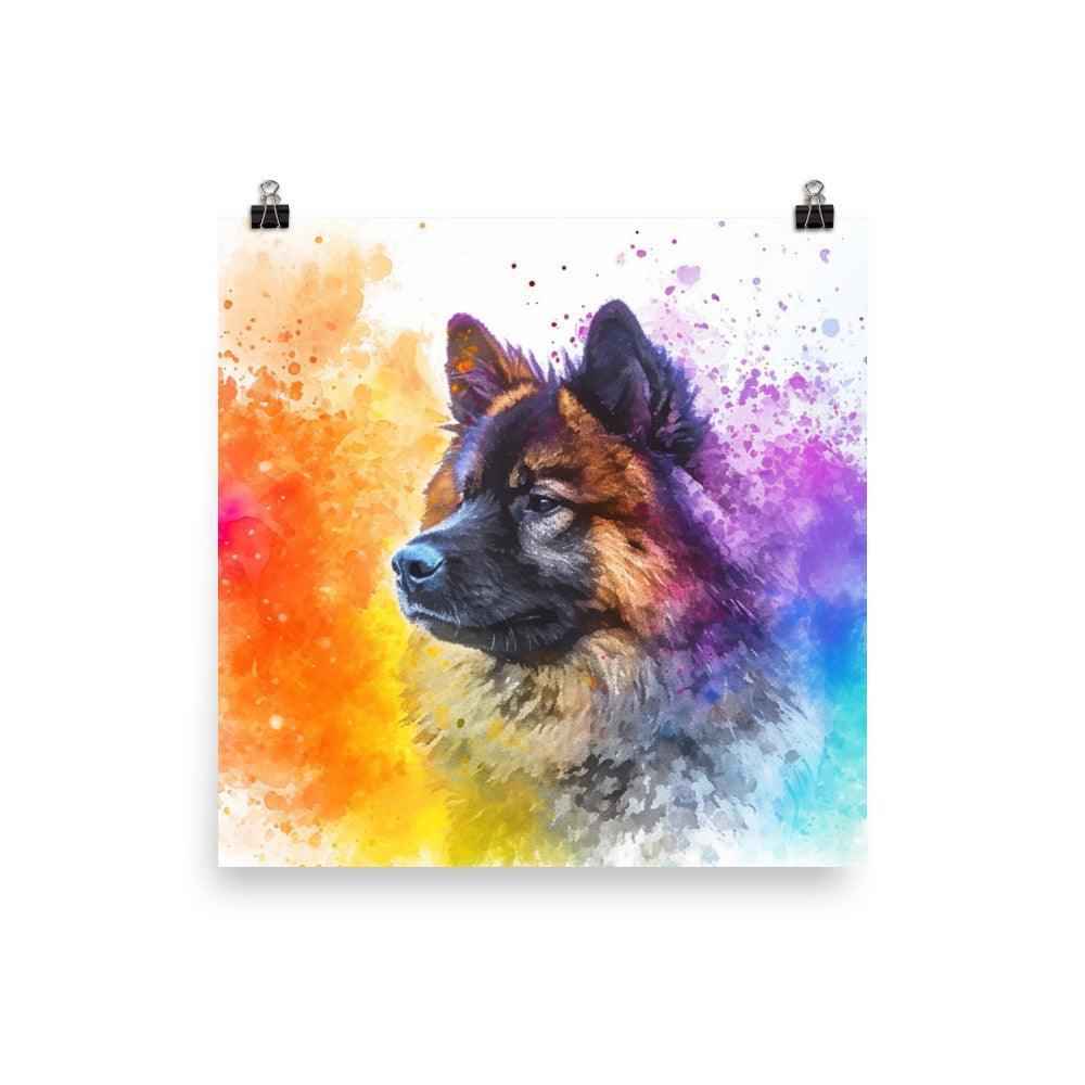 Colorful Abstract Eurasier Dog Digital Art Poster - Oh Posters