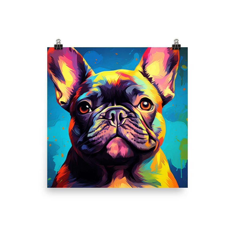 French Bulldog Vibrant Pop Art Style Poster - Oh Posters