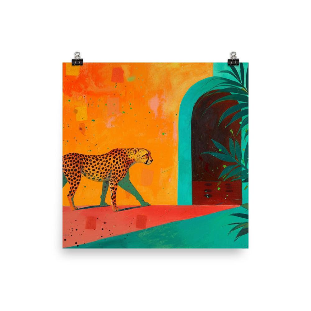 Tropical Cheetah Vivid Jungle Illustration Poster - Oh Posters