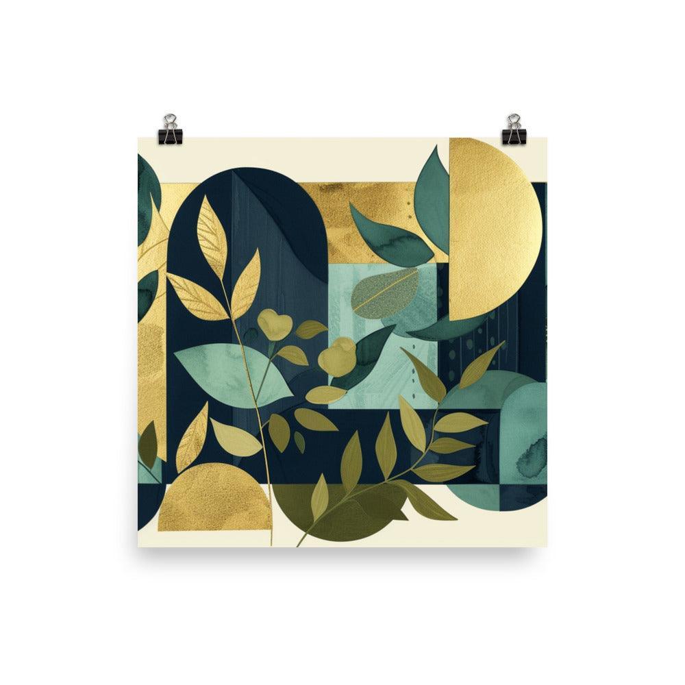 Geometric Botanical Gold Textures Modern Poster - Oh Posters