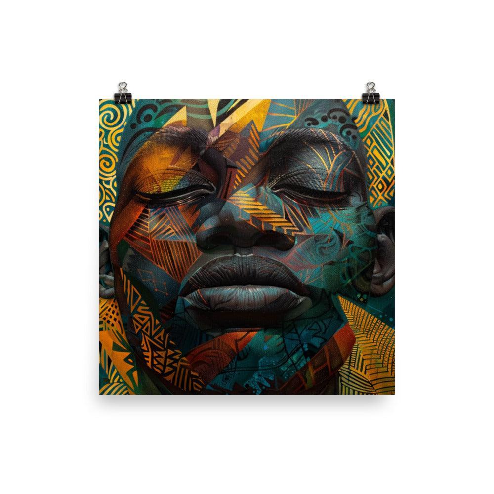 Gabon Vibrant Tribal Abstract Art Poster - Oh Posters