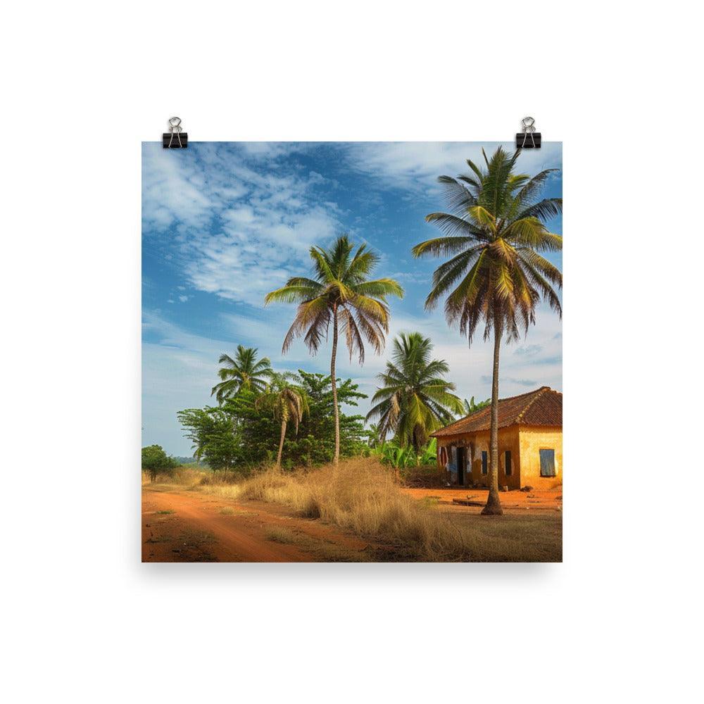 Guinea-Bissau Rustic Countryside Palm Trees Poster - Oh Posters