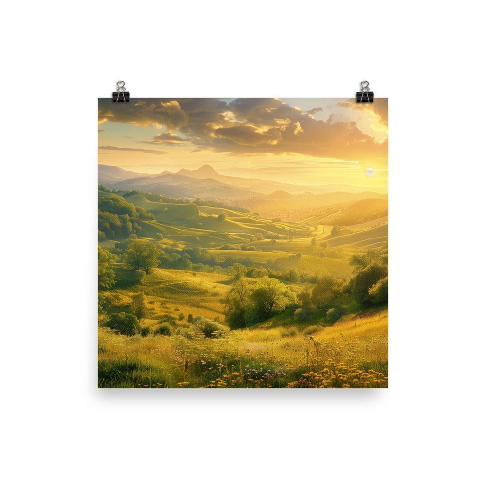 Slovakia Golden Mountain Valley Sunrise Poster - Oh Posters