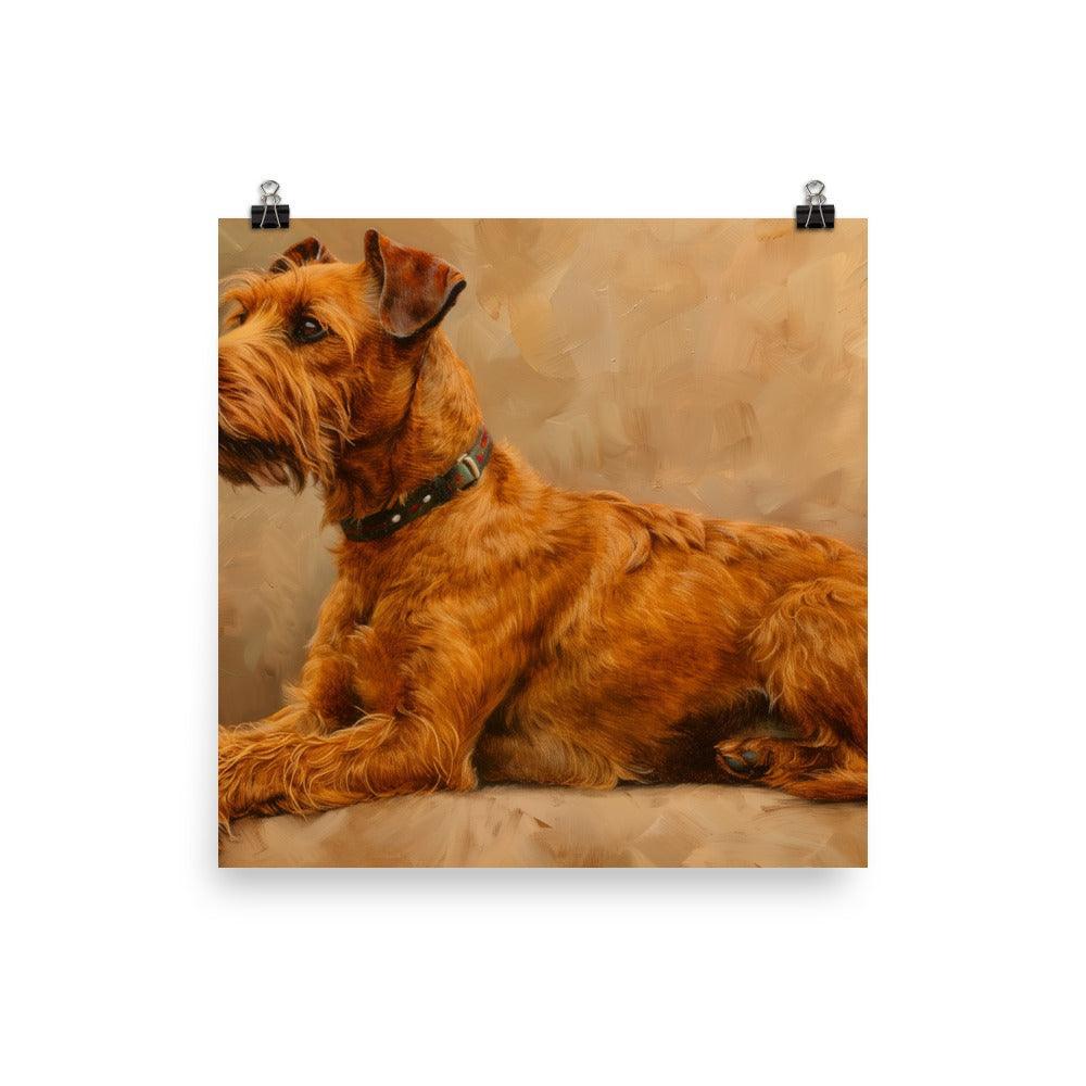 Irish Terrier Lying Down Painting Poster - Oh Posters