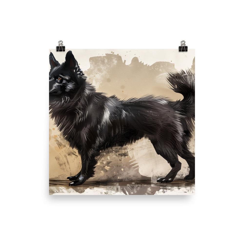 Norwegian Buhund Watercolor Digital Art Poster - Oh Posters