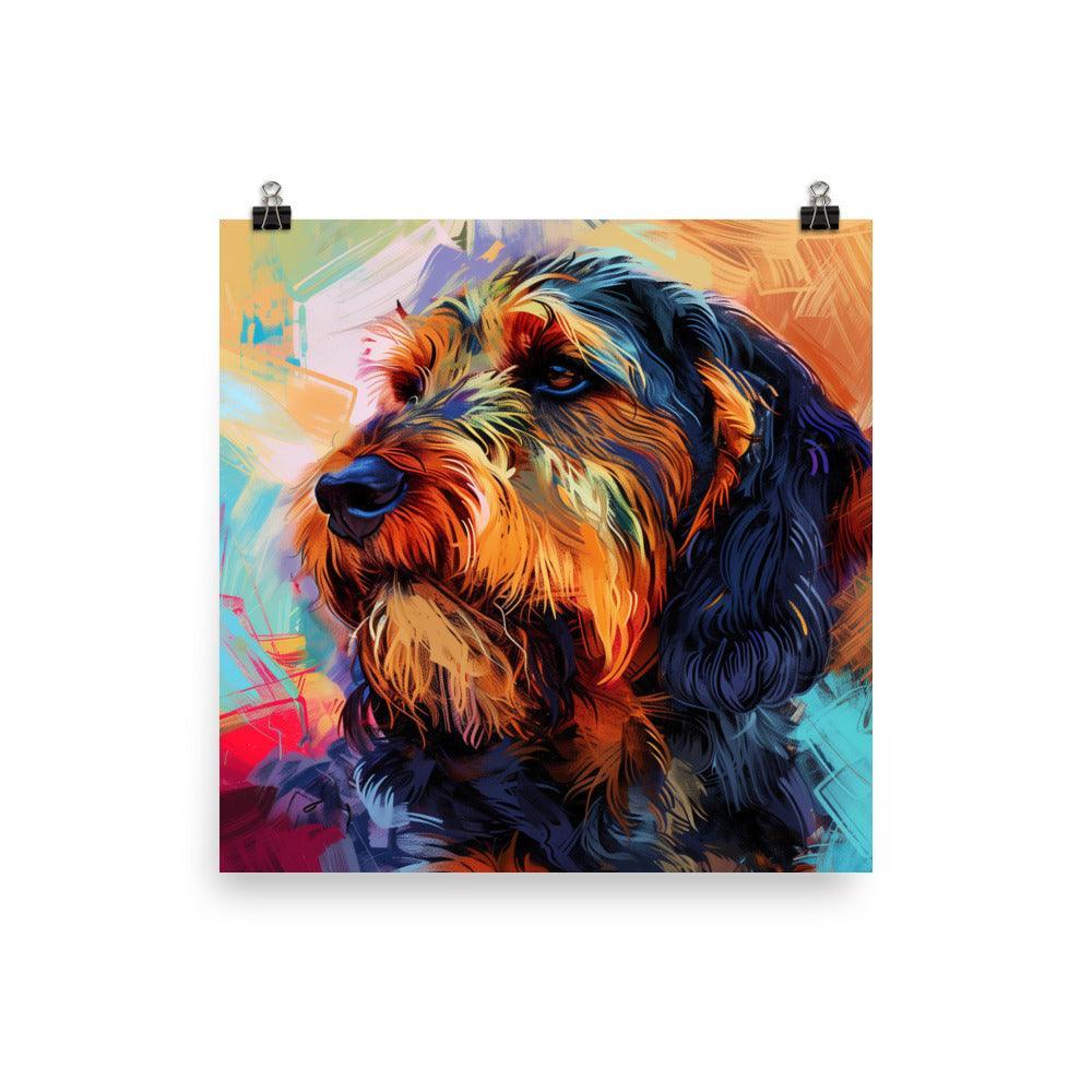 Otterhound Abstract Colorful Dog Art with Vibrant Background Poster - Oh Posters