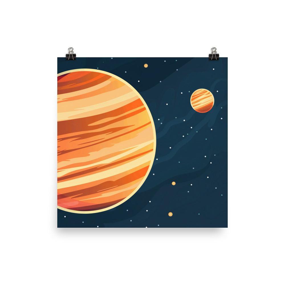 Jupiter and Moons Minimalist Planetary Art Poster - Oh Posters