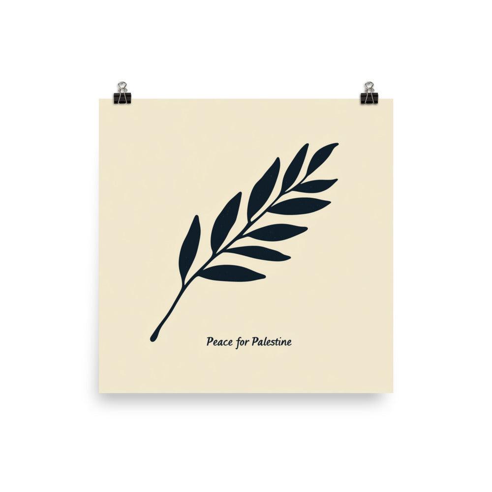 Peace for Palestine Olive Branch Minimalist Design Poster - Oh Posters