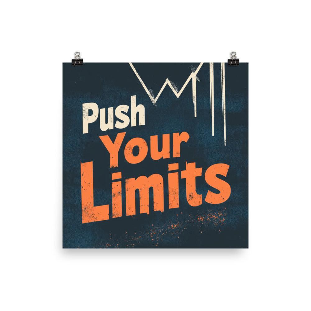 Push Your Limits Growth Chart Motivational Graphic Poster - Oh Posters