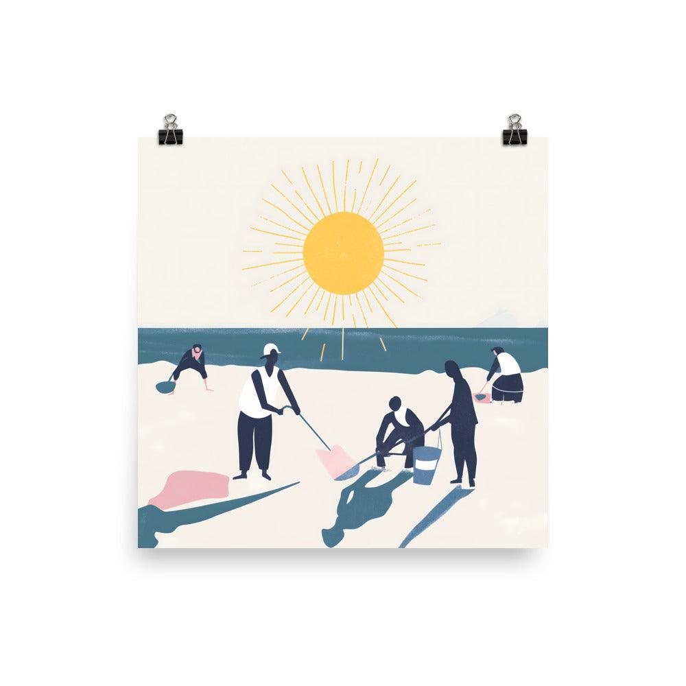 Beach Cleanup Community Sun Fun Coastal Care Inspiration Poster - Oh Posters
