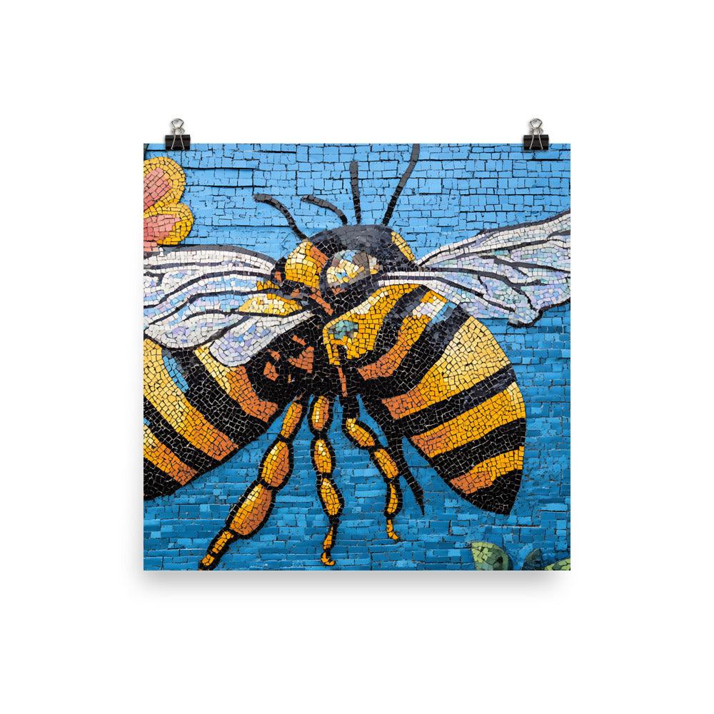 Manchester Bee and Flower Mural Art Tribute Poster - Oh Posters