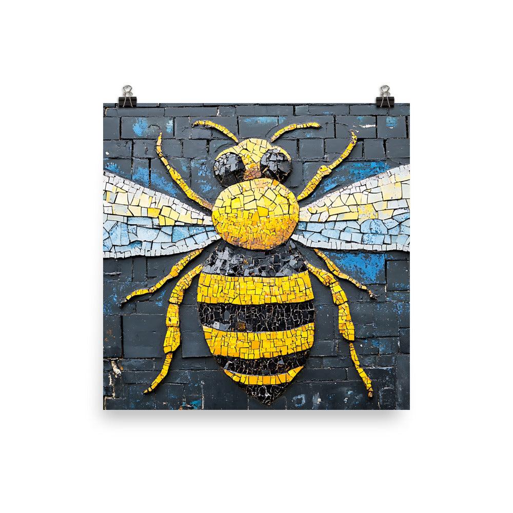 Manchester Worker Bee Mosaic Tribute Poster - Oh Posters