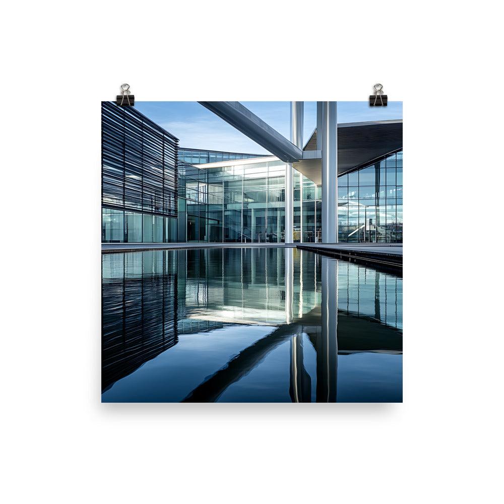 Contemporary Manchester Architecture Reflection Aesthetic Poster - Oh Posters